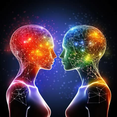 Premium AI Image | two brain connection mind colorful illustration