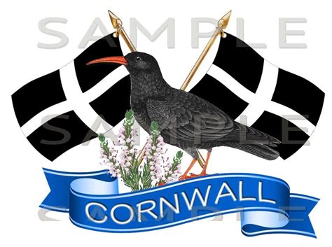 Cornwall, Cornish Chough, Crossed Flag Sticker, Truck, Car, Motorhome, Van, Bike | eBay