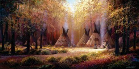 3d native american wallpaper | NATIVE AMERICAN. Autumn camp - tepee ...