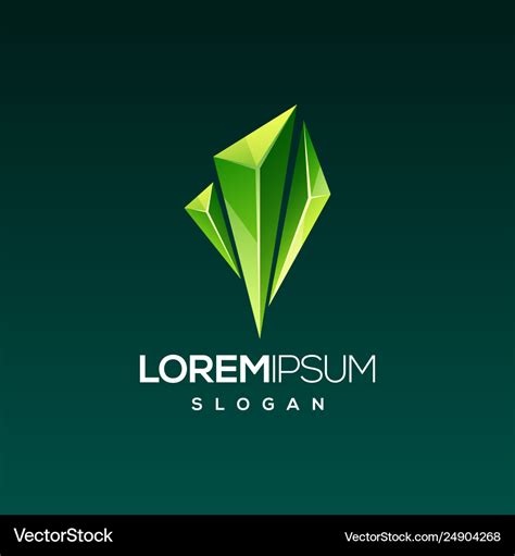 Emerald gem logo design Royalty Free Vector Image