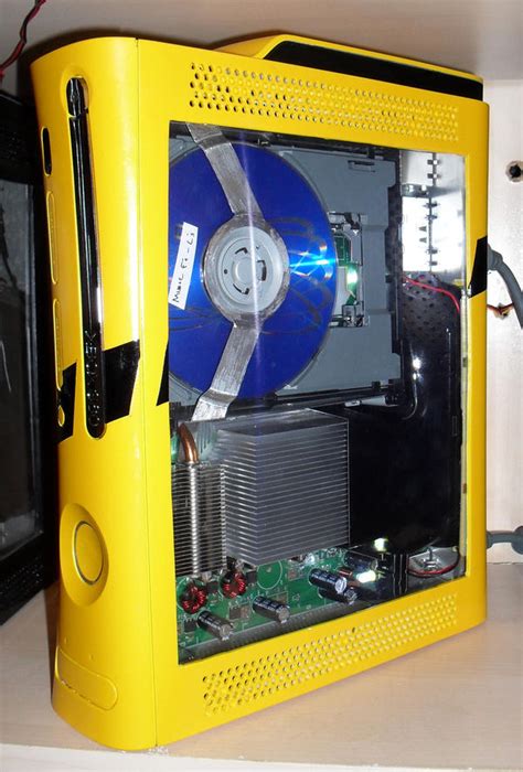 yellow xbox 360 case mod 3 by EvilDan on DeviantArt