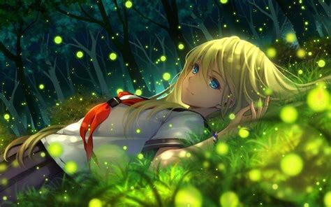 anime, Anime Girls, Grass Wallpapers HD / Desktop and Mobile Backgrounds