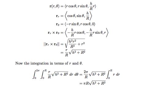 multivariable calculus - Surface Integral of a Right Circular Cone - Mathematics Stack Exchange