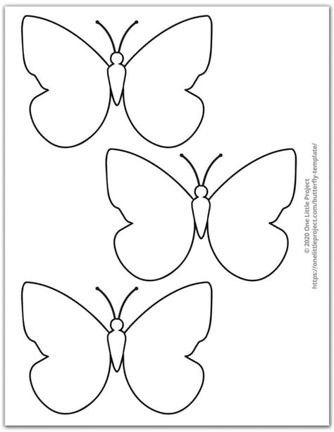 Butterfly Template | Free Printable Butterfly Outlines - One Little Project