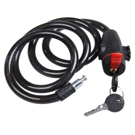 Anti Theft Bike Bicycle Lock Cable Coil with 2 pcs Key For Motorcycle Cycle MTB Bicycle Bike ...