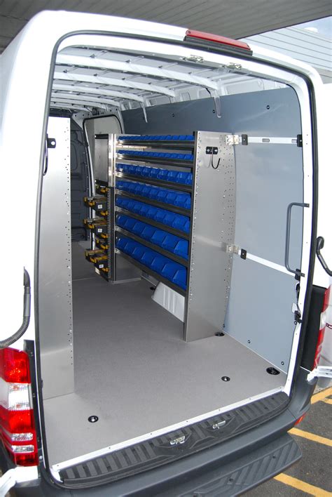 Check out our van shelving packages including racks and bins for cargo work vans! Featuring ...