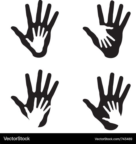 Set of helping hands Royalty Free Vector Image