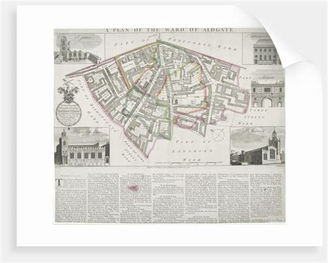 Map of Aldgate Ward, City of London posters & prints by RW Seale