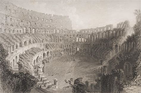 Interior Of The Colosseum Rome Italy Drawing by Vintage Design Pics ...