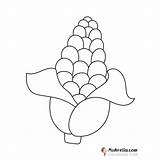 Corn Coloring Page sketch template