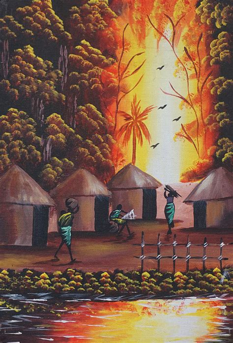 African Village #1 Painting by Mubiru - Fine Art America