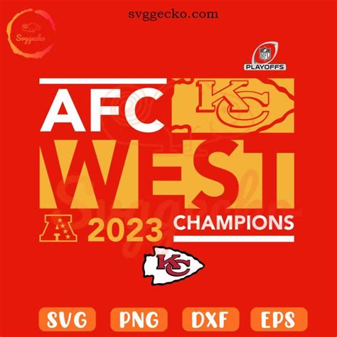 AFC West 2023 Champions SVG, Kansas City Chiefs SVG, Chiefs NFL ...