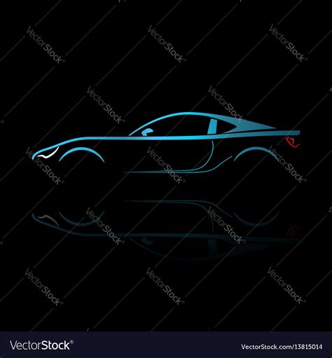 Blue sport car silhouette Royalty Free Vector Image