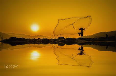 Fisherman | Photo, Fisherman, Sunset