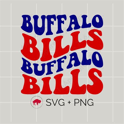 Buffalo-bills SVG PNG Wavy Retro Vintage Letters, Cricut Silhouette Cut ...