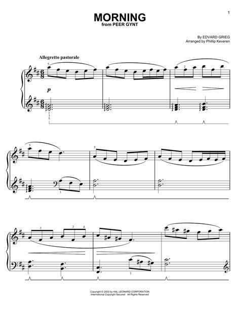 Morning | Sheet Music Direct