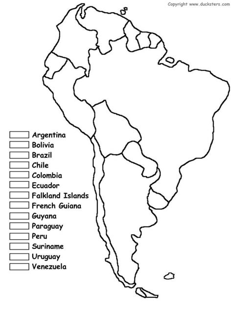 Printable Latin America Map