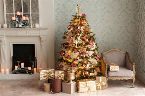 Christmas Tree And Fireplace Background For Christmas Backdrop ...