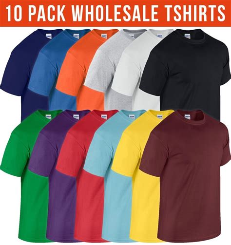 10 Pack Mens GILDAN T shirt Workwear Wholesale Bulk Job Lot Tshirt Top ...