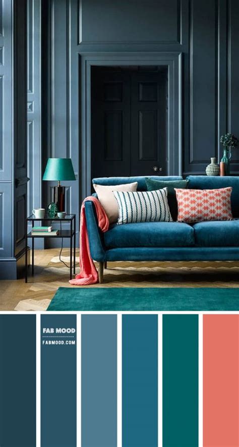 Blue Grey and Teal Living Room { Moody Living Room } Fab Mood color