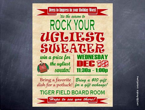 Christmas Holiday Potluck Party Invitation Digital Print Printable - Etsy