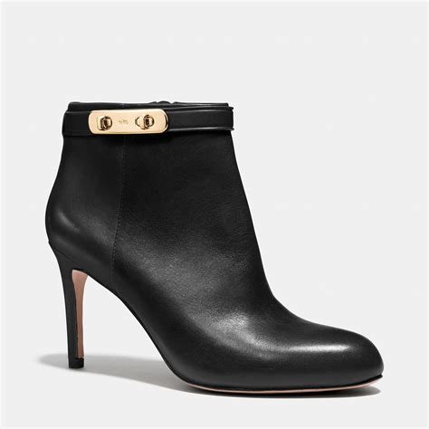 Coach Regina Leather Ankle Boots in Black | Lyst