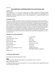 Lab Report Recrystallization.pdf - Chem 121 Recrystallization and Melting Points-Urea and ...