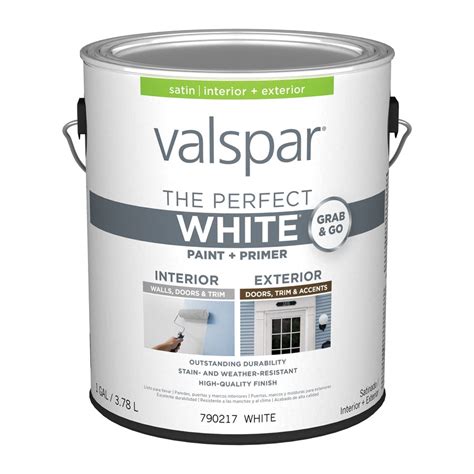 Valspar Satin Perfect White Latex Paint (Actual Net Contents: 128-fl oz) at Lowes.com