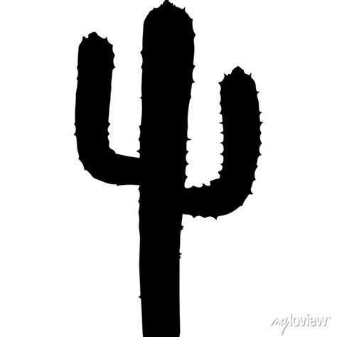 Cactus silhouette vector posters for the wall • posters landscape, style, environment | myloview.com