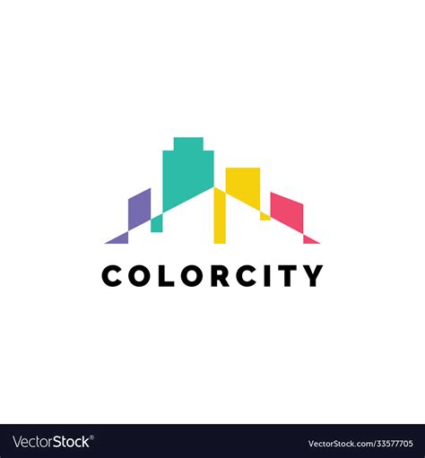 Color city logo design template Royalty Free Vector Image