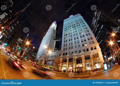 Michigan Avenue in Downtown Chicago at Night Editorial Photo - Image of ...