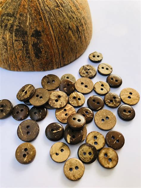 Natural Coconut Shell Buttons 12mm 0.47 / | Etsy