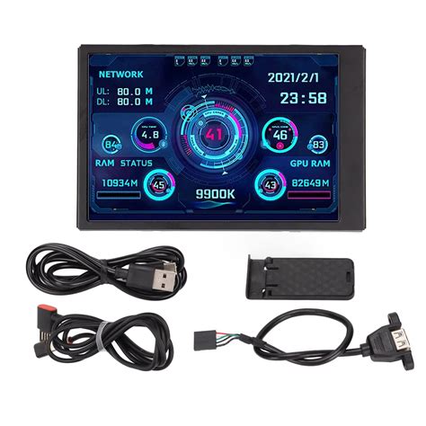 Buy Computer Temp Monitor, 3.5In IPS USB Type C PC CPU RAM Data Monitor Computer Temperature ...