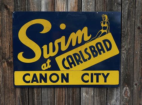 Original vintage metal Swimming Pool advertising sign w/bathing beauty | #1815859848