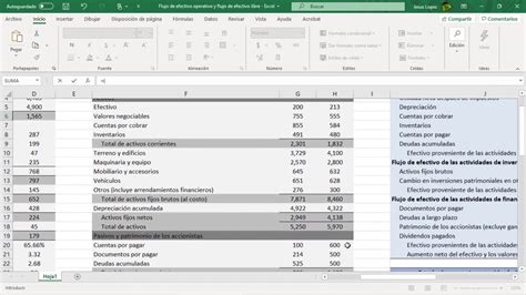 Flujo de efectivo operativo y flujo de efectivo libre con Excel - YouTube