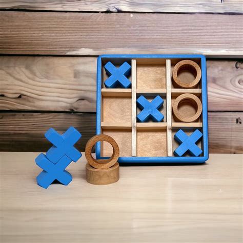 Handmade Wooden XO Tic Tac Toe Board Game Classic 2 Player Game for Indoor/outdoor Family Fun ...