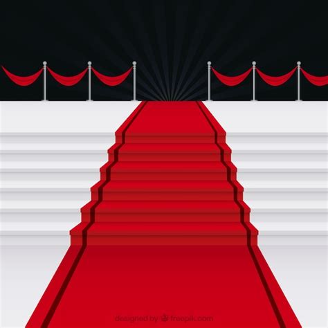 Free Vector | Red carpet background in flat style