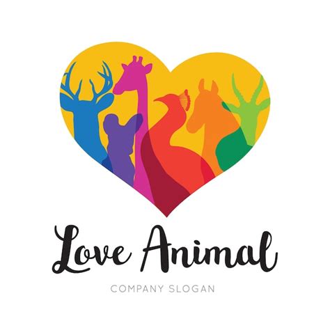 Premium Vector | Love animal logo template