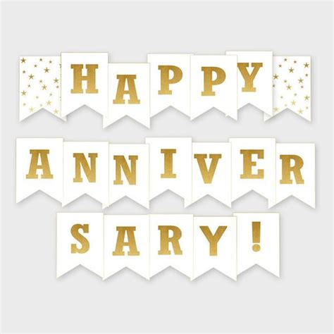 Happy Anniversary Printable Banner Gold Party Banner - Etsy