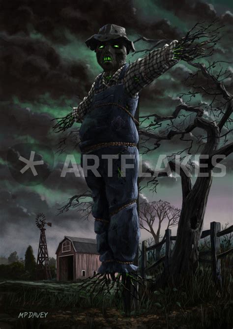 "Scary Scarecrow in field" Graphic/Illustration art prints and posters by Martin Davey ...