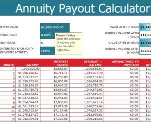 Annuity Payout Calculator - My Excel Templates