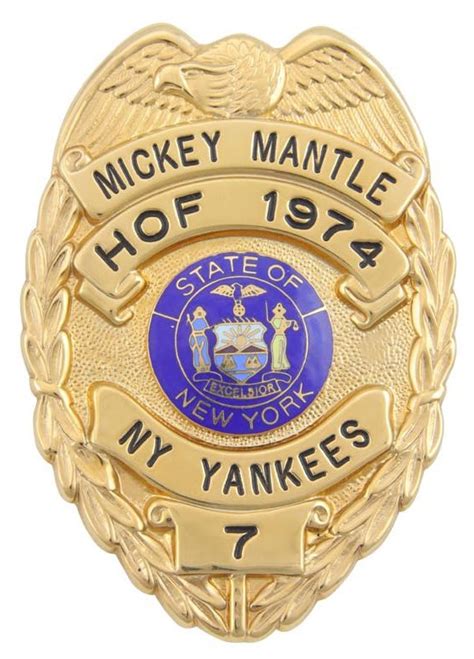 Mickey Mantle New York Police Badge