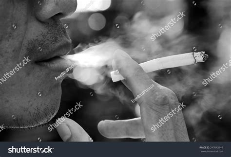 Man Smoking Black White Bw Stock Photo (Edit Now) 247643944