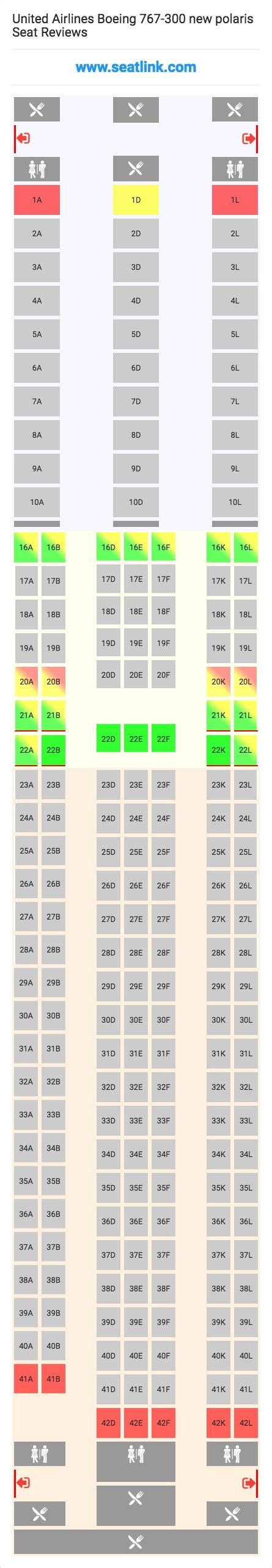 United Airlines Boeing 767-300 new polaris Seating Chart - Updated May ...