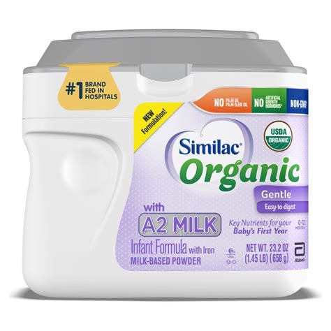 Similac Organic with A2 Milk Infant Formula, Gentle and Easy to Digest, with Key Nutrients for ...