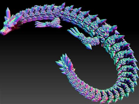 ARTICULATED CRYSTAL DRAGON - FLEXI CRYSTAL DRAGON 3D PRINT 3D model 3D printable | CGTrader