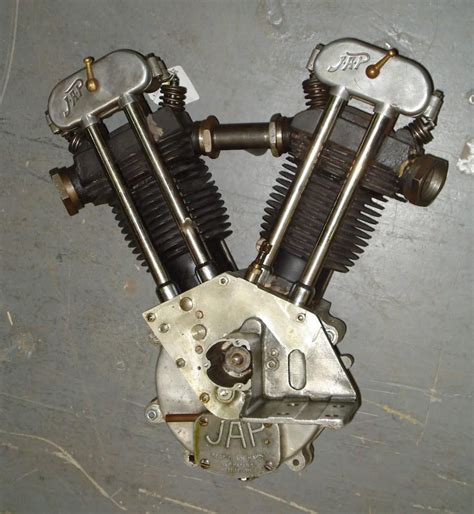 A JAP overhead-valve 680cc V-twin motorcycle engine dating from 1933/34 ...