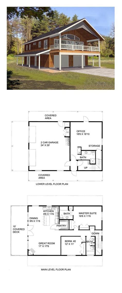 Modern Farmhouse Style 2 Car Garage Apartment Plan Number 85372 with 2 Bed , 3 Bath | Carriage ...