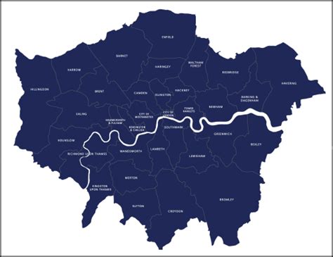 Map of London boroughs - royalty free editable vector map - Maproom