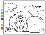 Color By Number He Is Risen Coloring Page  Free Printable Coloring Pages sketch template